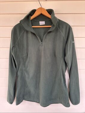Columbia Olive Green Quarter-Zip Fleece Pullover